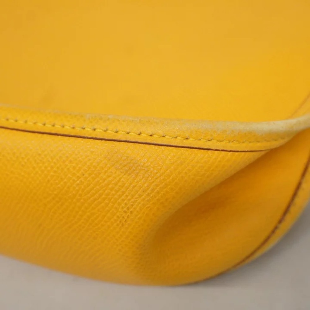 Authentic HERMES EVELYNE GM clemence Jaune Amber yellow crossbody bag - Picture 12 of 16